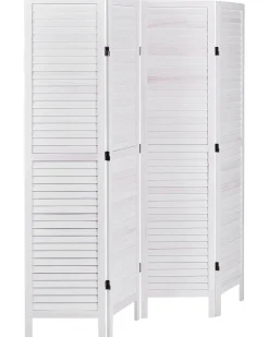 Sale Beliani Divisorio per ambienti a 4 pannelli AVENES sporco 163 cm 170 cm Bianco