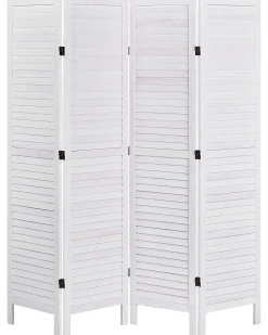 Sale Beliani Divisorio per ambienti a 4 pannelli AVENES sporco 163 cm 170 cm Bianco