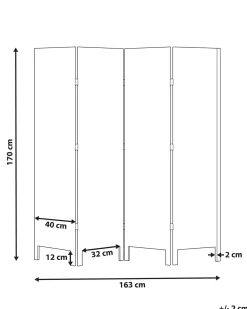 Sale Beliani Divisorio per ambienti a 4 pannelli AVENES sporco 163 cm 170 cm Bianco