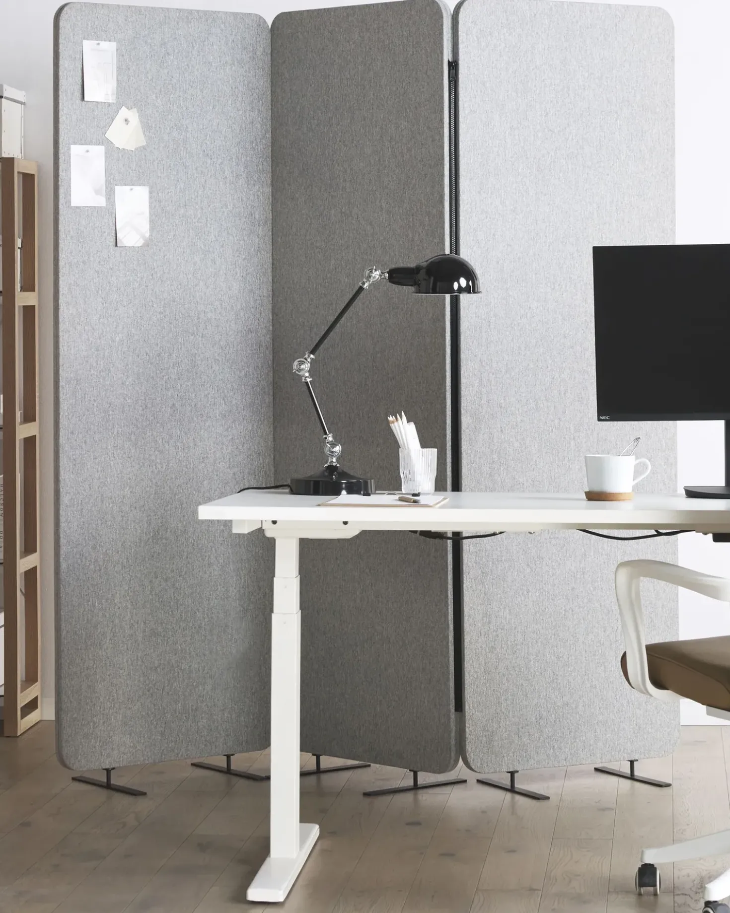 Divisorio per ufficio STANDI 184 x 184 cm Grigio chiaro