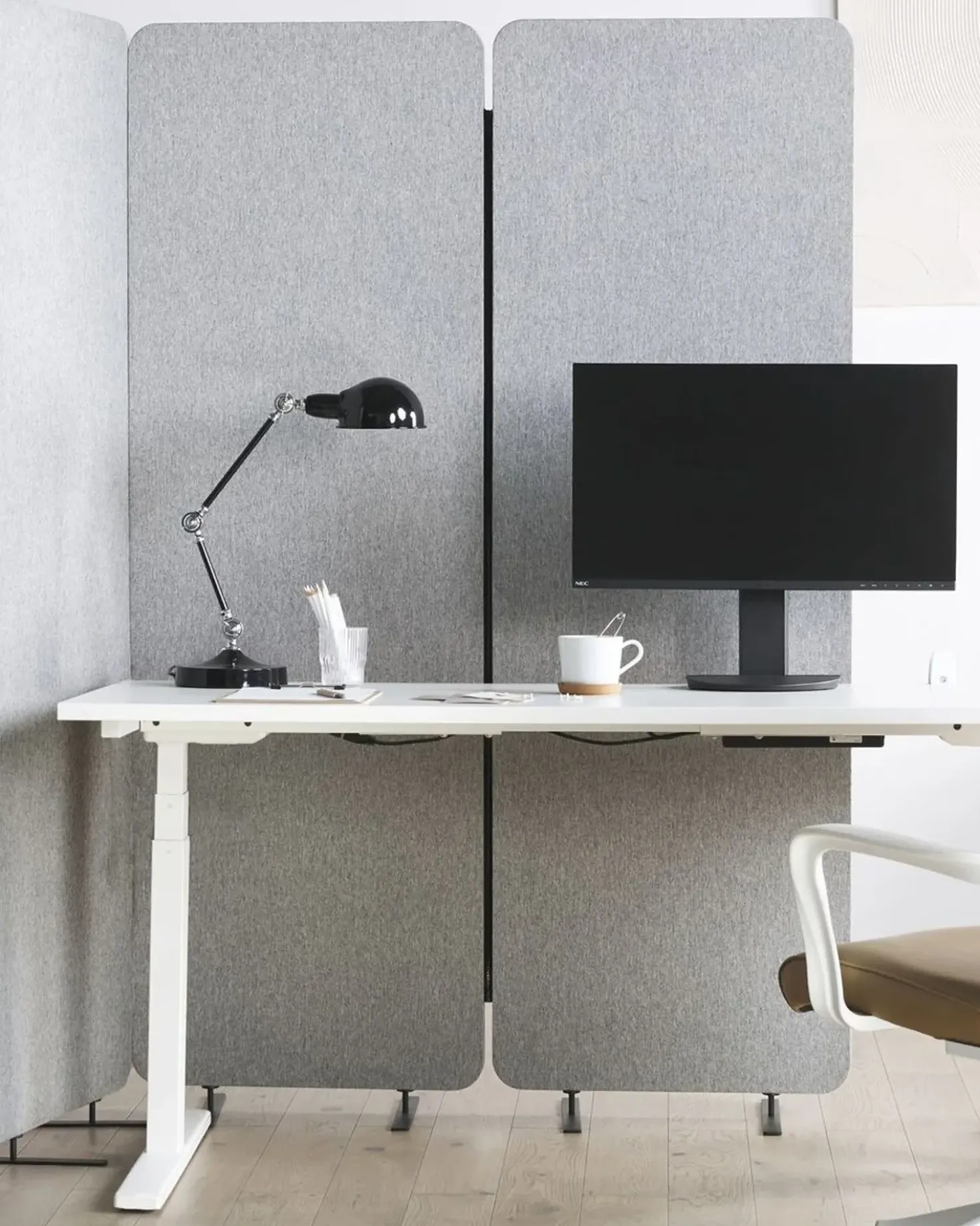 Divisorio per ufficio STANDI 184 x 184 cm Grigio chiaro