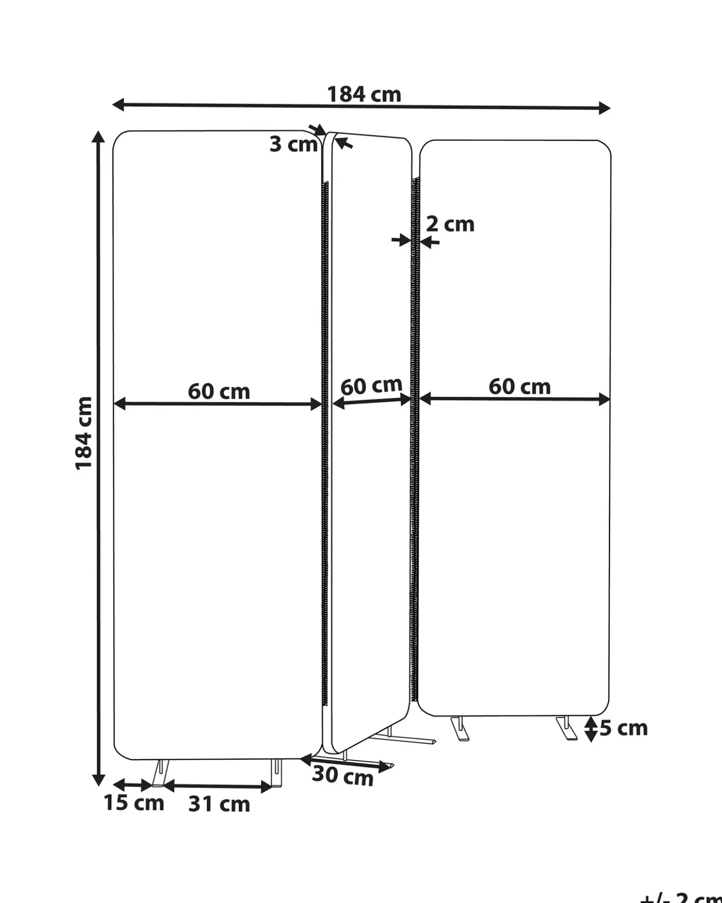 Divisorio per ufficio STANDI 184 x 184 cm Blu