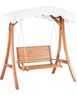 Outlet Beliani Dondolo da giardino ANDRIA Legno di larice Marrone Beige Marrone