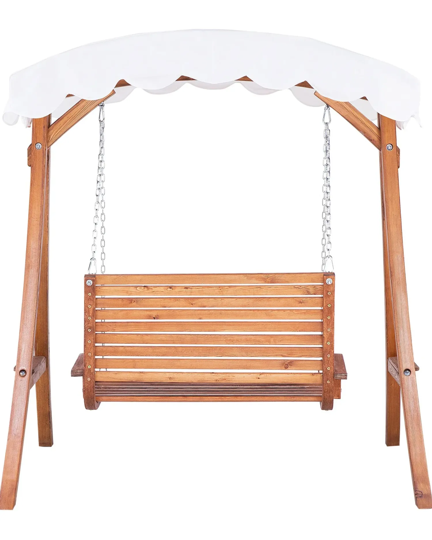 Outlet Beliani Dondolo da giardino ANDRIA Legno di larice Marrone Beige Marrone