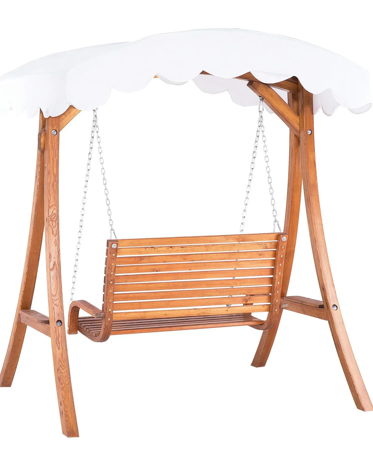 Outlet Beliani Dondolo da giardino ANDRIA Legno di larice Marrone Beige Marrone