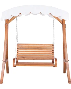 Outlet Beliani Dondolo da giardino ANDRIA Legno di larice Marrone Beige Marrone