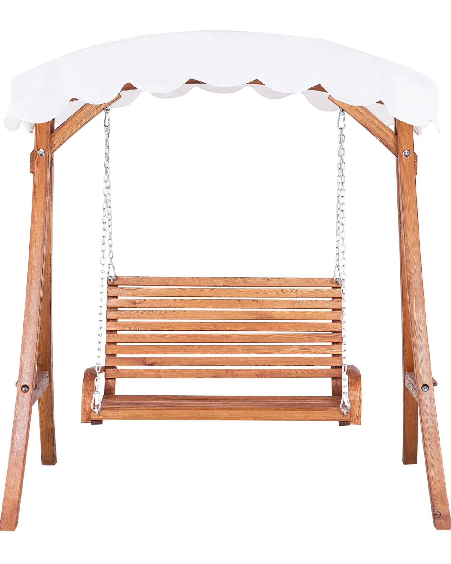 Outlet Beliani Dondolo da giardino ANDRIA Legno di larice Marrone Beige Marrone