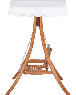 Outlet Beliani Dondolo da giardino ANDRIA Legno di larice Marrone Beige Marrone