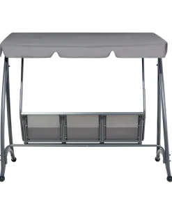 Beliani Dondolo da giardino BOGART Metallo Grigio