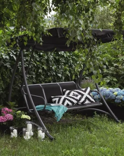 Discount Beliani Dondolo da giardino BOGART Metallo Nero