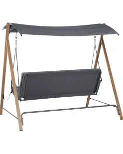 Discount Beliani Dondolo da giardino BONAGIA Metallo Grigio Marrone Grigio