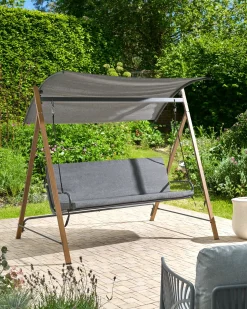 Discount Beliani Dondolo da giardino BONAGIA Metallo Grigio Marrone Grigio