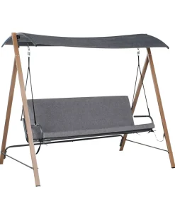 Discount Beliani Dondolo da giardino BONAGIA Metallo Grigio Marrone Grigio