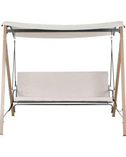 Outlet Beliani Dondolo da giardino BONAGIA Metallo Beige Beige Grigio Marrone