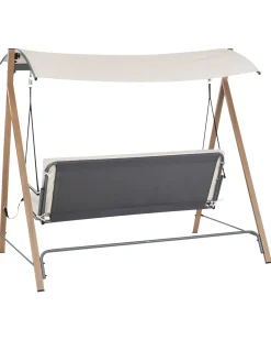 Outlet Beliani Dondolo da giardino BONAGIA Metallo Beige Beige Grigio Marrone