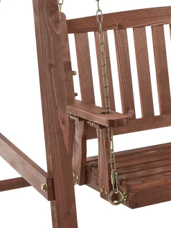 Beliani Dondolo da giardino CAVIOLA Legno di abete Marrone scuro Beige Marrone