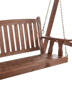 Beliani Dondolo da giardino CAVIOLA Legno di abete Marrone scuro Beige Marrone