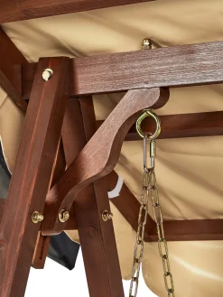 Beliani Dondolo da giardino CAVIOLA Legno di abete Marrone scuro Beige Marrone