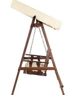 Beliani Dondolo da giardino CAVIOLA Legno di abete Marrone scuro Beige Marrone