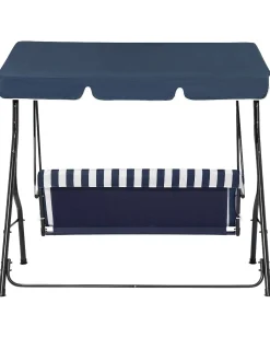 Online Beliani Dondolo da giardino CHAPLIN Metallo Blu scuro Bianco Blu