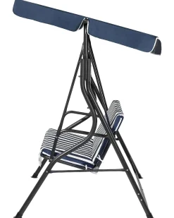 Online Beliani Dondolo da giardino CHAPLIN Metallo Blu scuro Bianco Blu