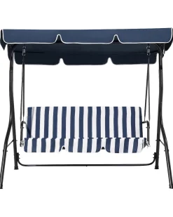Online Beliani Dondolo da giardino CHAPLIN Metallo Blu scuro Bianco Blu