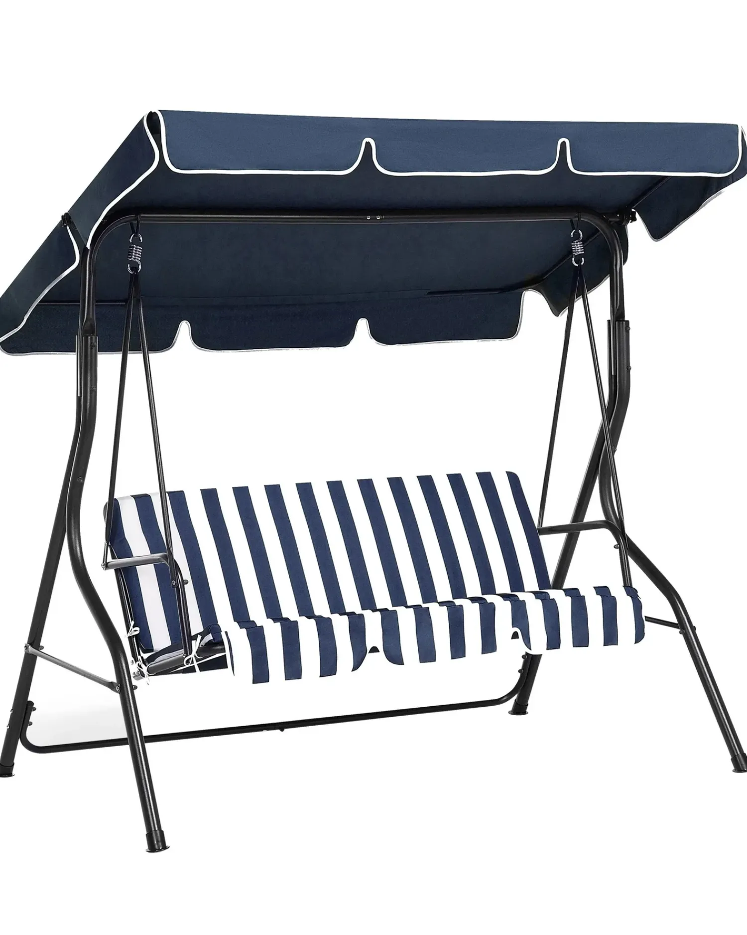 Online Beliani Dondolo da giardino CHAPLIN Metallo Blu scuro Bianco Blu