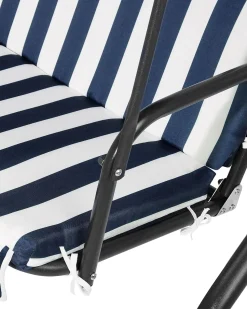Online Beliani Dondolo da giardino CHAPLIN Metallo Blu scuro Bianco Blu
