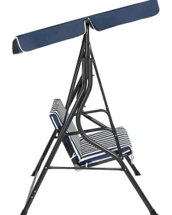 Online Beliani Dondolo da giardino CHAPLIN Metallo Blu scuro Bianco Blu