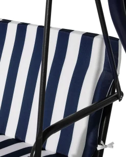 Online Beliani Dondolo da giardino CHAPLIN Metallo Blu scuro Bianco Blu