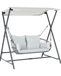 Discount Beliani Dondolo da giardino FIASTRA Metallo chiaro Grigio