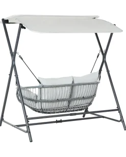 Discount Beliani Dondolo da giardino FIASTRA Metallo chiaro Grigio