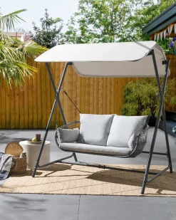 Discount Beliani Dondolo da giardino FIASTRA Metallo chiaro Grigio