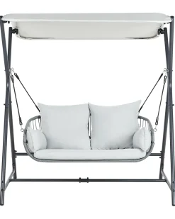 Discount Beliani Dondolo da giardino FIASTRA Metallo chiaro Grigio