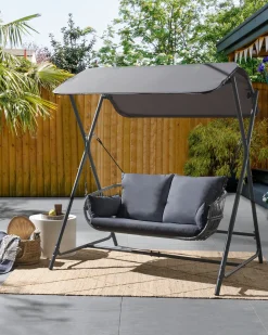 Sale Beliani Dondolo da giardino FIASTRA Metallo scuro Grigio