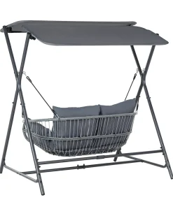 Sale Beliani Dondolo da giardino FIASTRA Metallo scuro Grigio