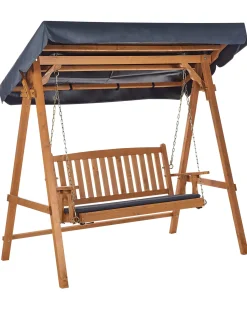 Outlet Beliani Dondolo da giardino FIBBIALLA Legno di abete Marrone Grigio Marrone