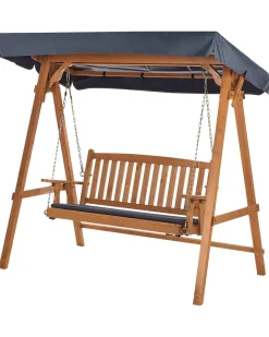 Outlet Beliani Dondolo da giardino FIBBIALLA Legno di abete Marrone Grigio Marrone
