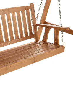 Outlet Beliani Dondolo da giardino FIBBIALLA Legno di abete Marrone Grigio Marrone