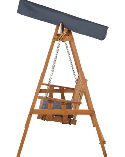 Outlet Beliani Dondolo da giardino FIBBIALLA Legno di abete Marrone Grigio Marrone