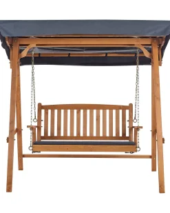 Outlet Beliani Dondolo da giardino FIBBIALLA Legno di abete Marrone Grigio Marrone