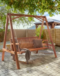 Online Beliani Dondolo da giardino FICARELLA Legno di larice Marrone