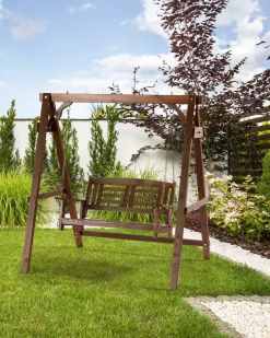 Best Beliani Dondolo da giardino NERITO Legno di abete scuro Marrone