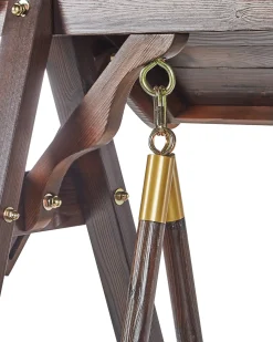 Discount Beliani Dondolo da giardino SENARICA Legno di abete Marrone scuro Marrone Oro