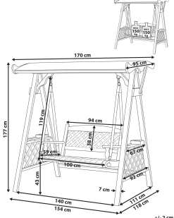 Discount Beliani Dondolo da giardino SENARICA Legno di abete Marrone scuro Marrone Oro