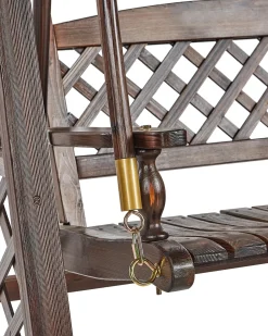 Discount Beliani Dondolo da giardino SENARICA Legno di abete Marrone scuro Marrone Oro