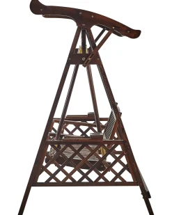 Discount Beliani Dondolo da giardino SENARICA Legno di abete Marrone scuro Marrone Oro