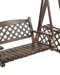 Discount Beliani Dondolo da giardino SENARICA Legno di abete Marrone scuro Marrone Oro