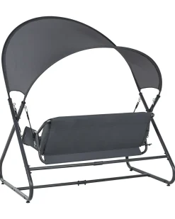 Discount Beliani Dondolo da giardino SOLAGNA Metallo scuro Grigio