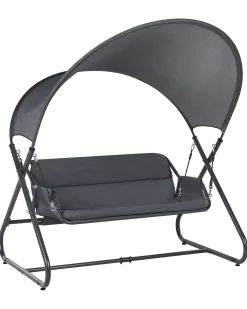 Discount Beliani Dondolo da giardino SOLAGNA Metallo scuro Grigio